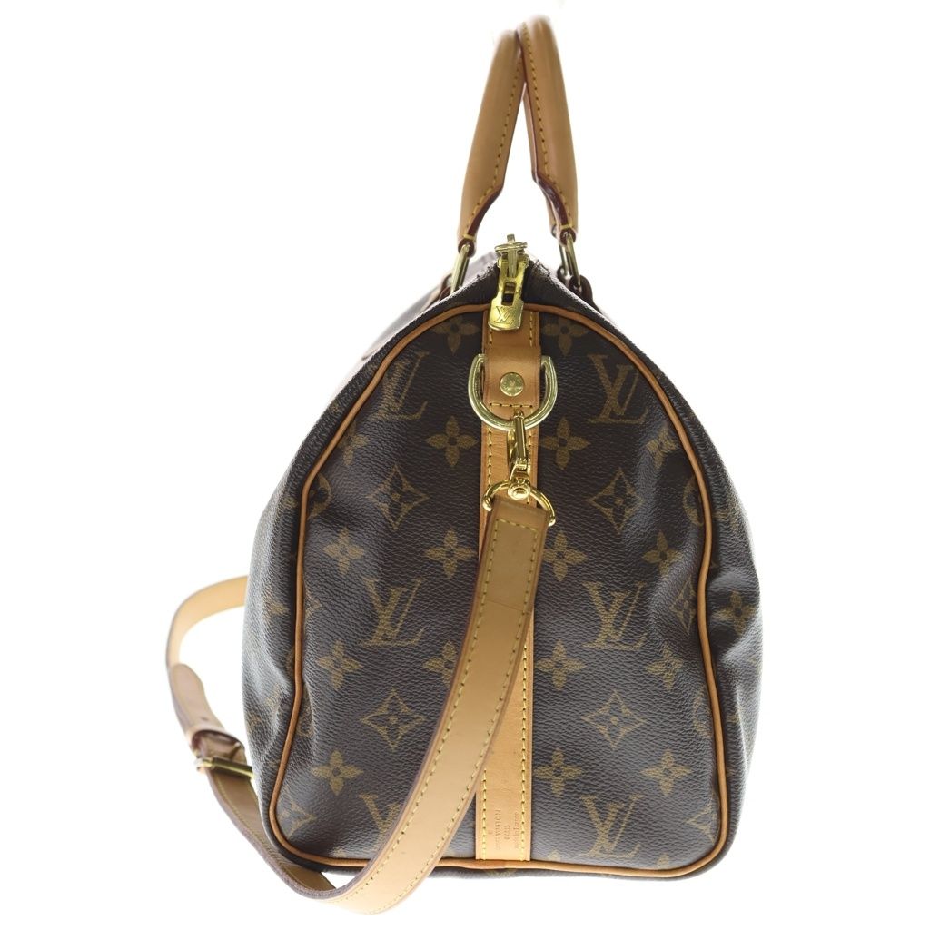 Louis Vuitton Monogram Speedy Bandouliere 30 2-Way Boston Bag Brown Leather Gold — view 3