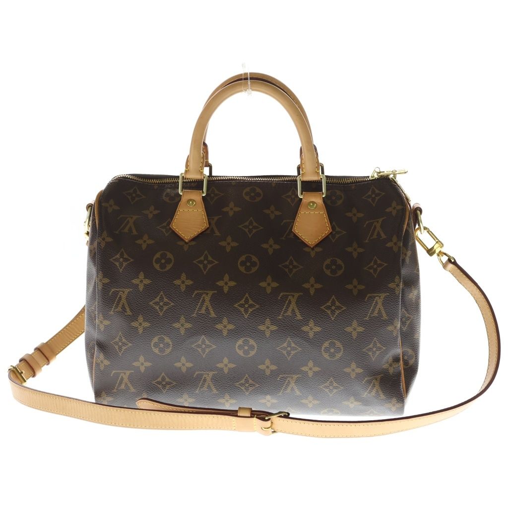 Louis Vuitton Monogram Speedy Bandouliere 30 2-Way Boston Bag Brown Leather Gold — view 2