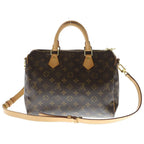 Louis Vuitton Monogram Speedy Bandouliere 30 2-Way Boston Bag Brown Leather Gold — view 2