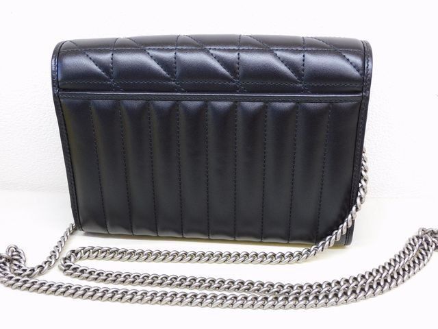 Gucci GG Marmont Chain Shoulder 2-Way Clutch Wallet Black Leather — view 2