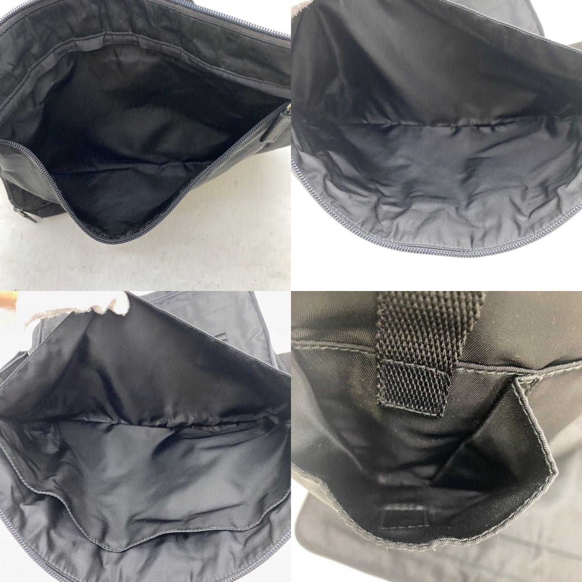 Prada Triangle Logo Shoulder Bag Nylon Black Travel Business — view 7