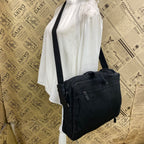 Prada Triangle Logo Shoulder Bag Nylon Black Travel Business — view 3