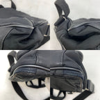 Prada Triangle Logo Shoulder Bag Nylon Black Travel Business — view 6
