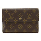 Louis Vuitton Porte Tresor Etuis Papier Monogram Canvas Brown Trifold Wallet