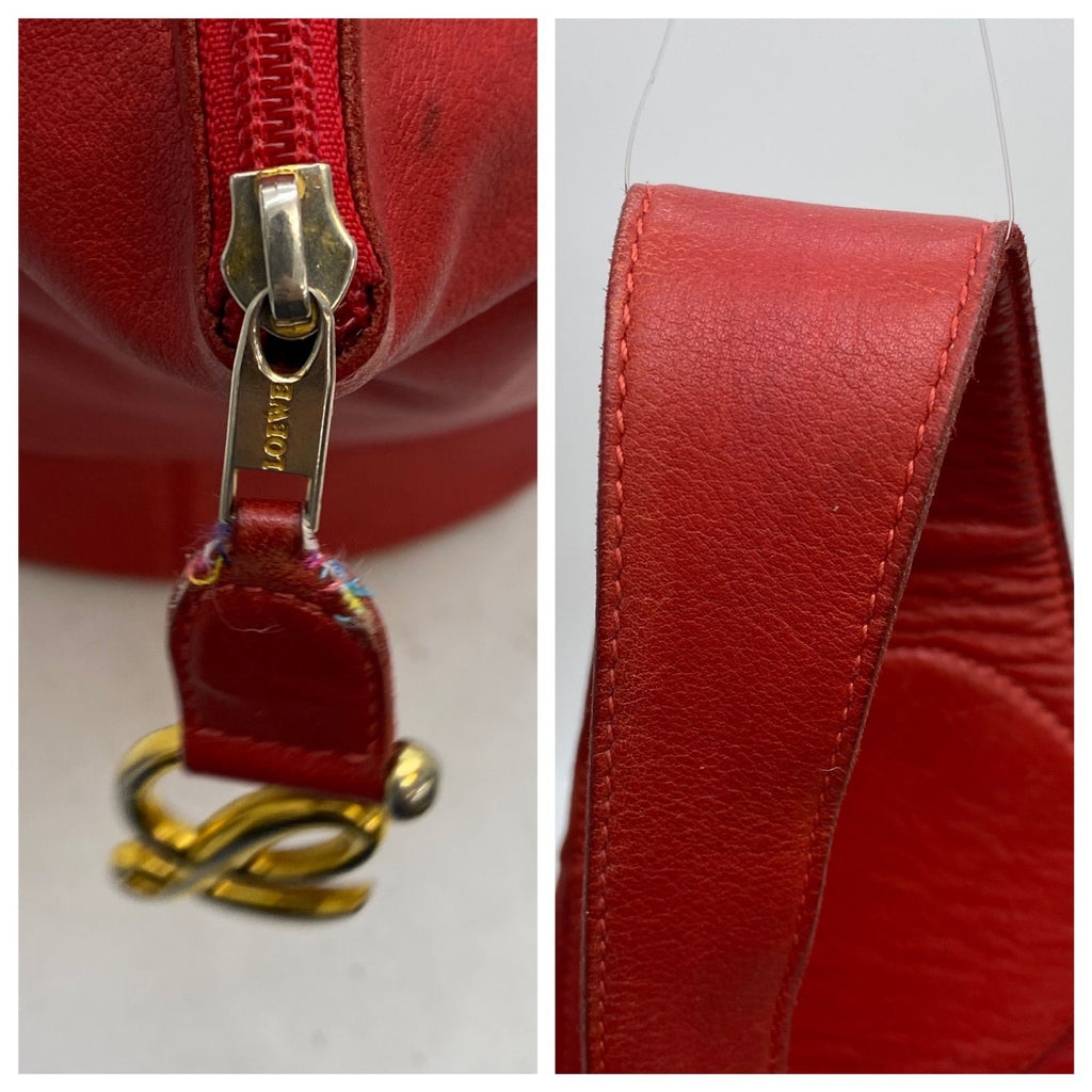 Loewe Shoulder Bag Anagram Leather Red Backpack Travel — view 5