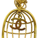Chanel Birdcage CC Logo Earrings Gold — view 8