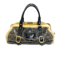 Louis Vuitton Monogram Shearling Storm Patent Leather Mini Boston Bag Brown