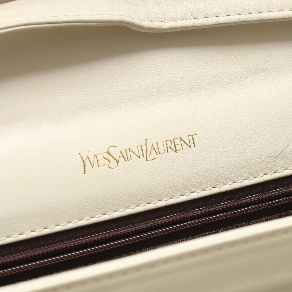Saint Laurent Eve Sanro Run Shoulder Bag White Leather — view 4