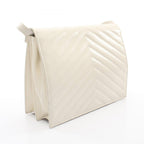 Saint Laurent Eve Sanro Run Shoulder Bag White Leather — view 2