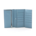 Hermes Bi Foldlong Wallet Bearn Dupri Blue Leather — view 3