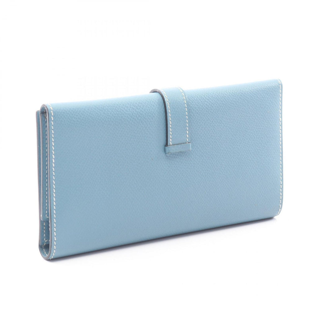 Hermes Bi Foldlong Wallet Bearn Dupri Blue Leather — view 2