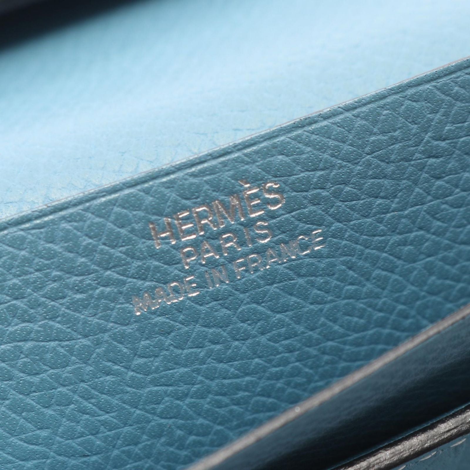 Hermes Bi Foldlong Wallet Bearn Dupri Blue Leather — view 5