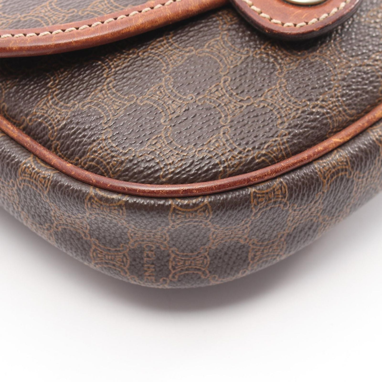 Celine Shoulder Bag Macadam brown Leather Minishoulder — view 7