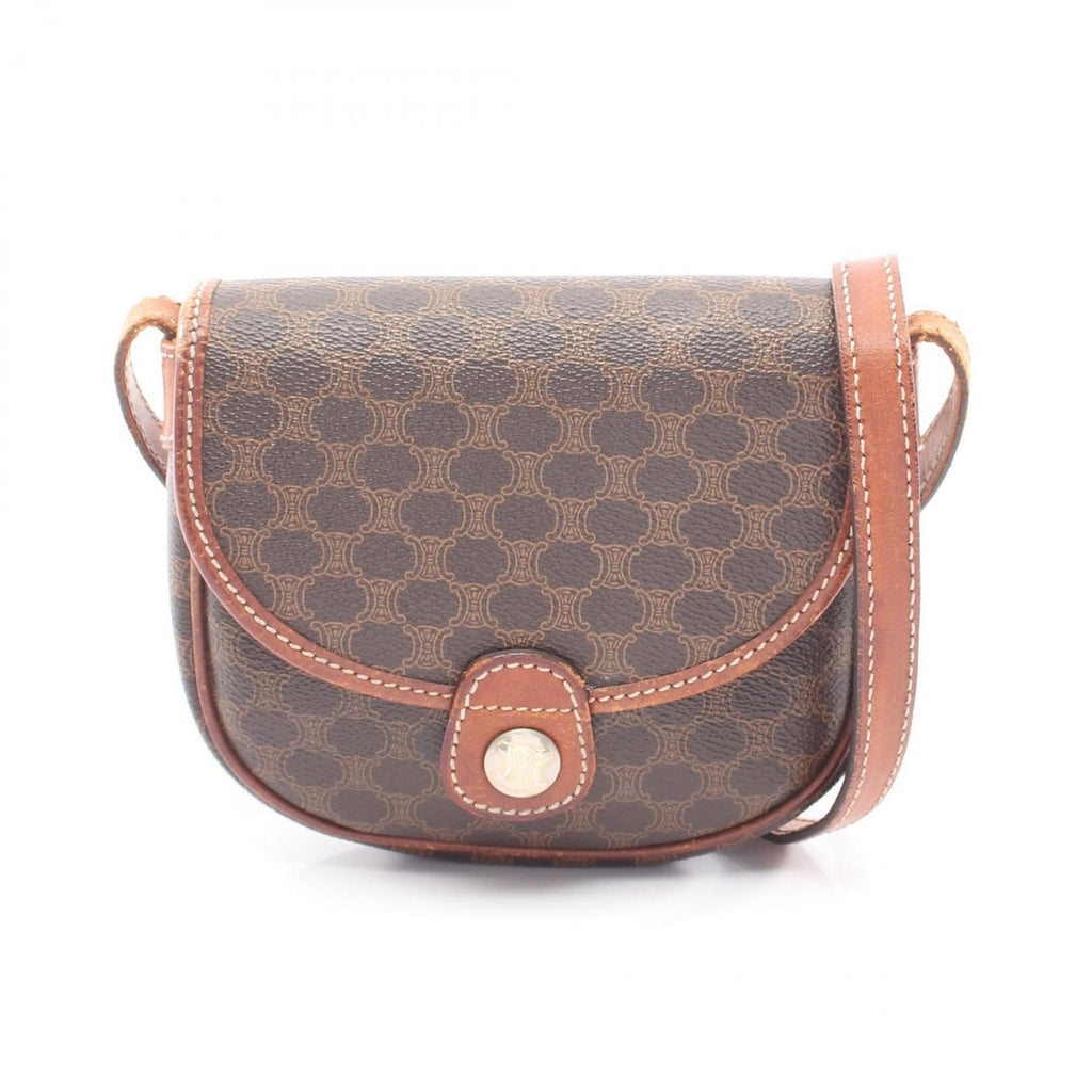 Celine Shoulder Bag Macadam brown Leather Minishoulder