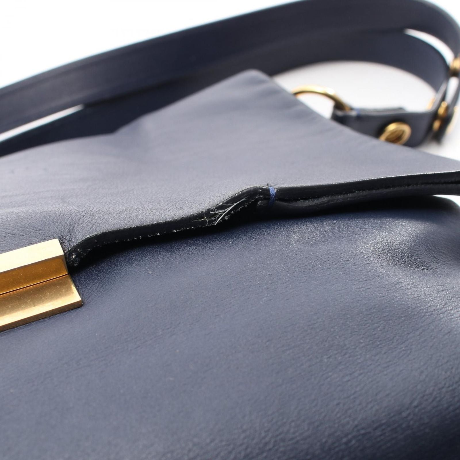 Celine Shoulder Bag Blur Navy Leather — view 9