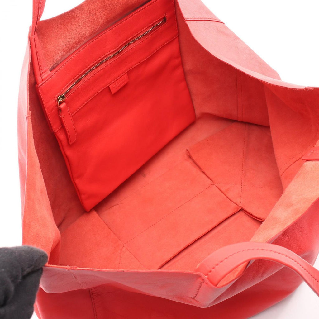 Celine Tote Horizontal Cabas Hippopotamus Red Leather — view 3