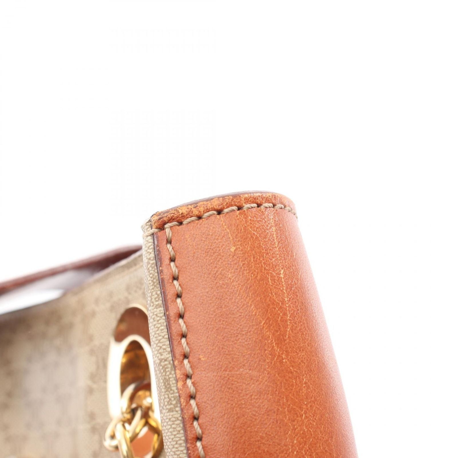 Celine Tote Triomphe Beige Brown Leather Macadam — view 8