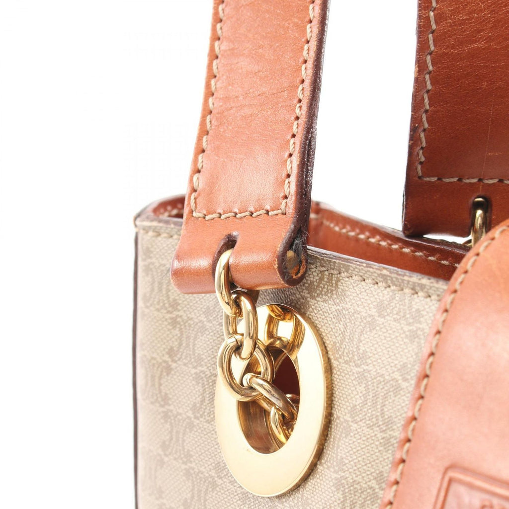 Celine Tote Triomphe Beige Brown Leather Macadam — view 6