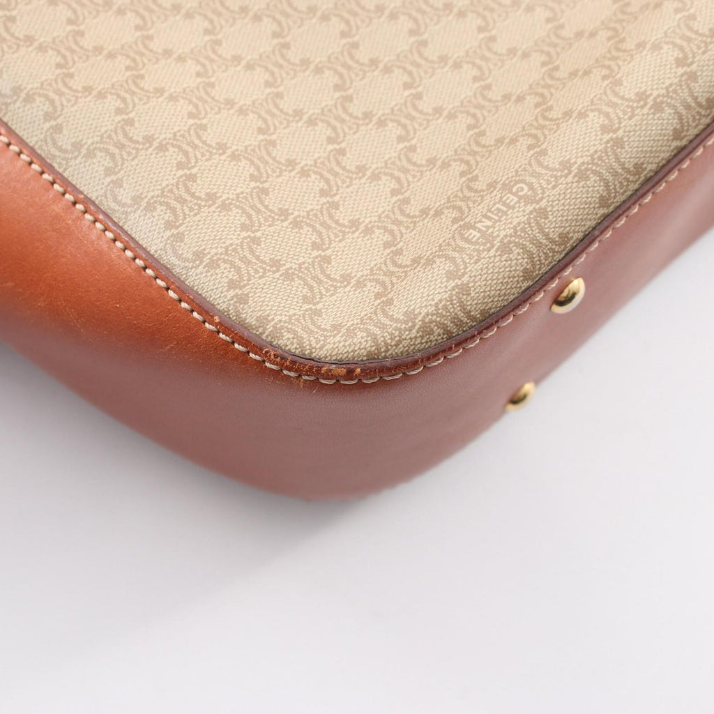 Celine Tote Triomphe Beige Brown Leather Macadam — view 7