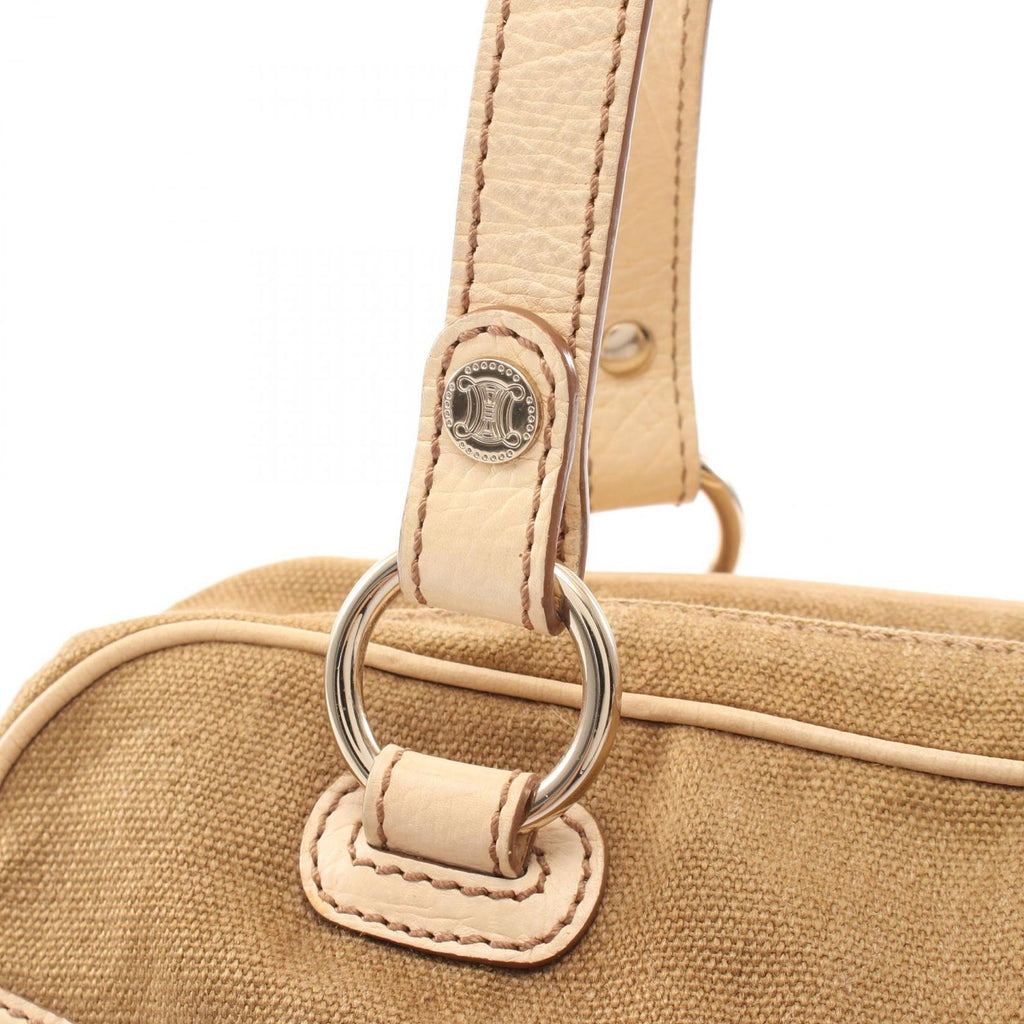 Celine Handbag Macadam Tassel Beige Ivory Canvas Leather Trio Nuffcharm Hand — view 7