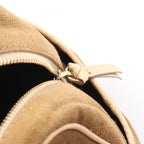 Celine Handbag Macadam Tassel Beige Ivory Canvas Leather Trio Nuffcharm Hand — view 8