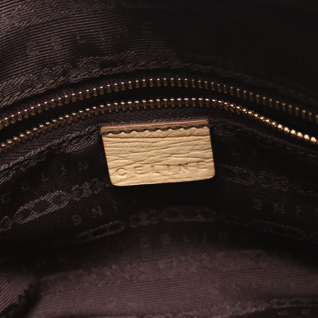 Celine Handbag Macadam Tassel Beige Ivory Canvas Leather Trio Nuffcharm Hand — view 4