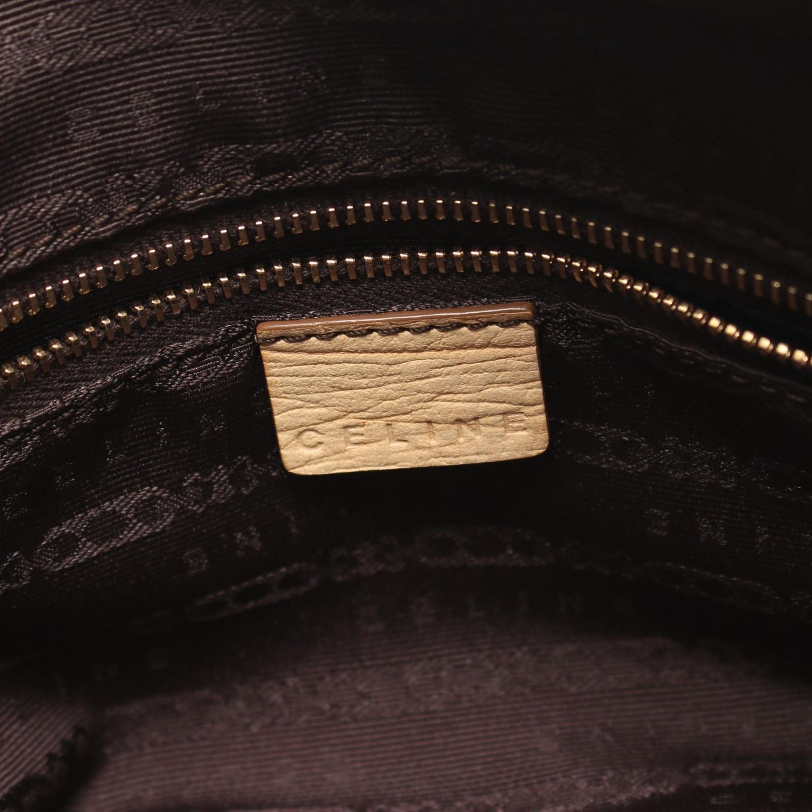 Celine Handbag Macadam Tassel Beige Ivory Canvas Leather Trio Nuffcharm Hand — view 4