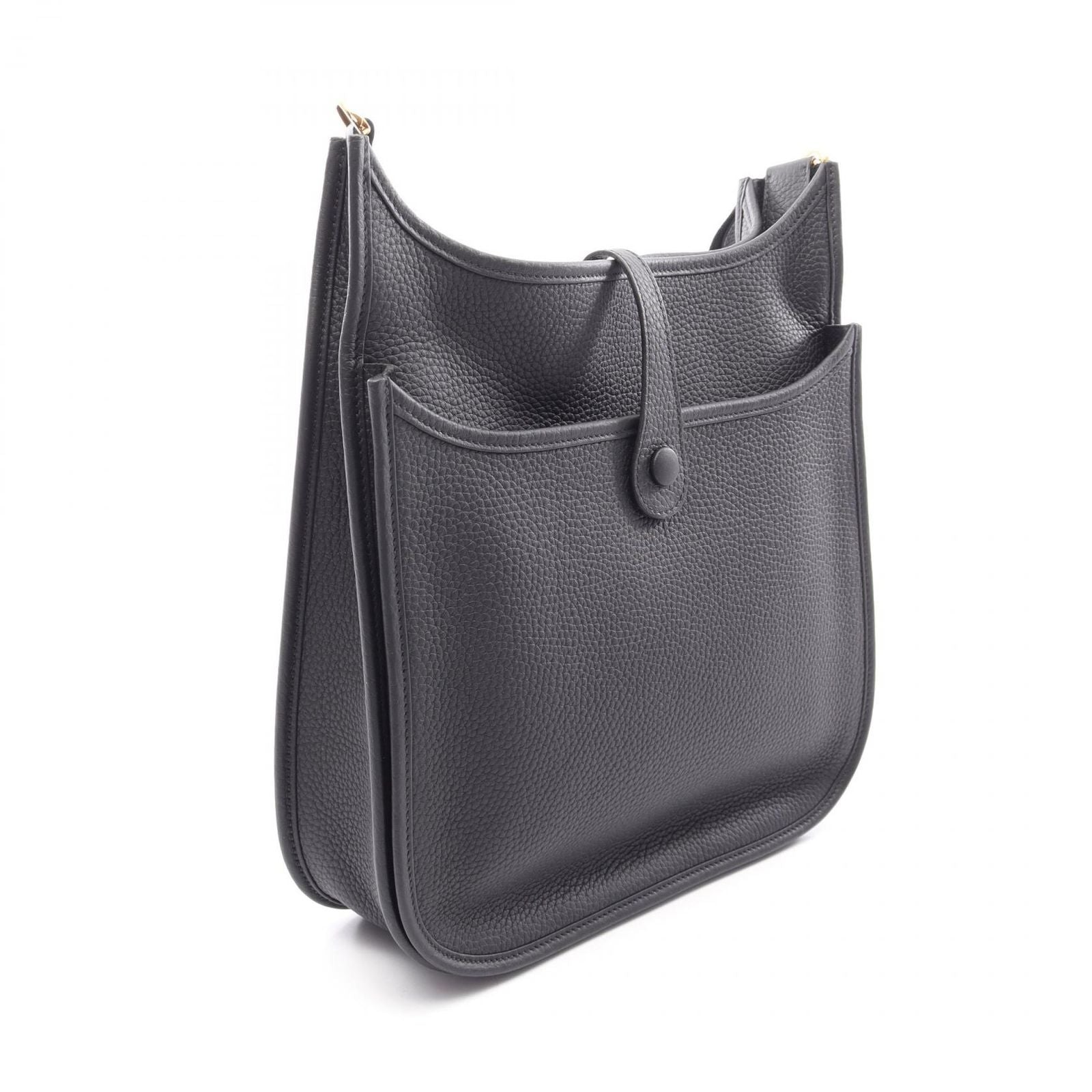 Hermes Shoulder Bag Evelyne 3 Troyes PM Black Leather — view 2