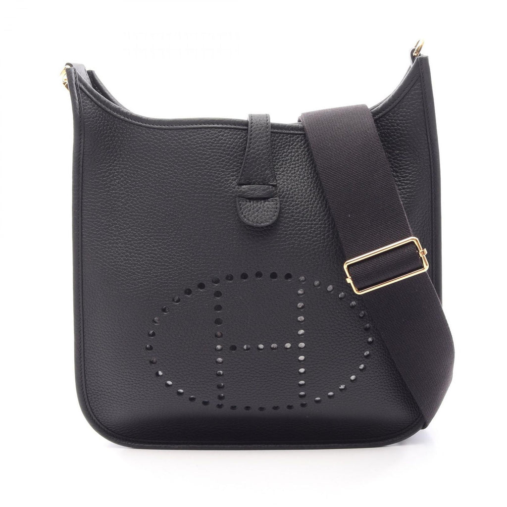 Hermes Shoulder Bag Evelyne 3 Troyes PM Black Leather