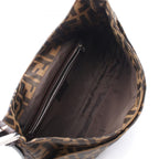 Fendi Shoulder Bag Zucca Black Brown Canvas Leather — view 3