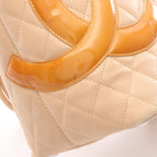 Chanel Tote Cambon Line Beige Leather Enamel — view 7