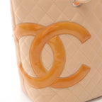 Chanel Tote Cambon Line Beige Leather Enamel — view 8
