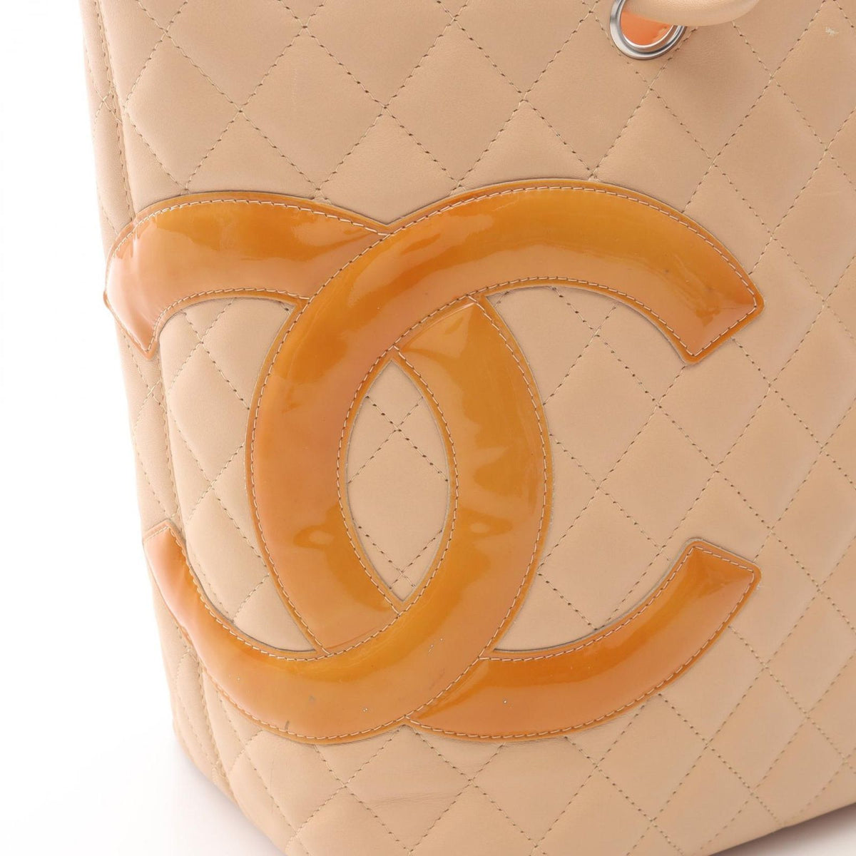 Chanel Tote Cambon Line Beige Leather Enamel — view 8