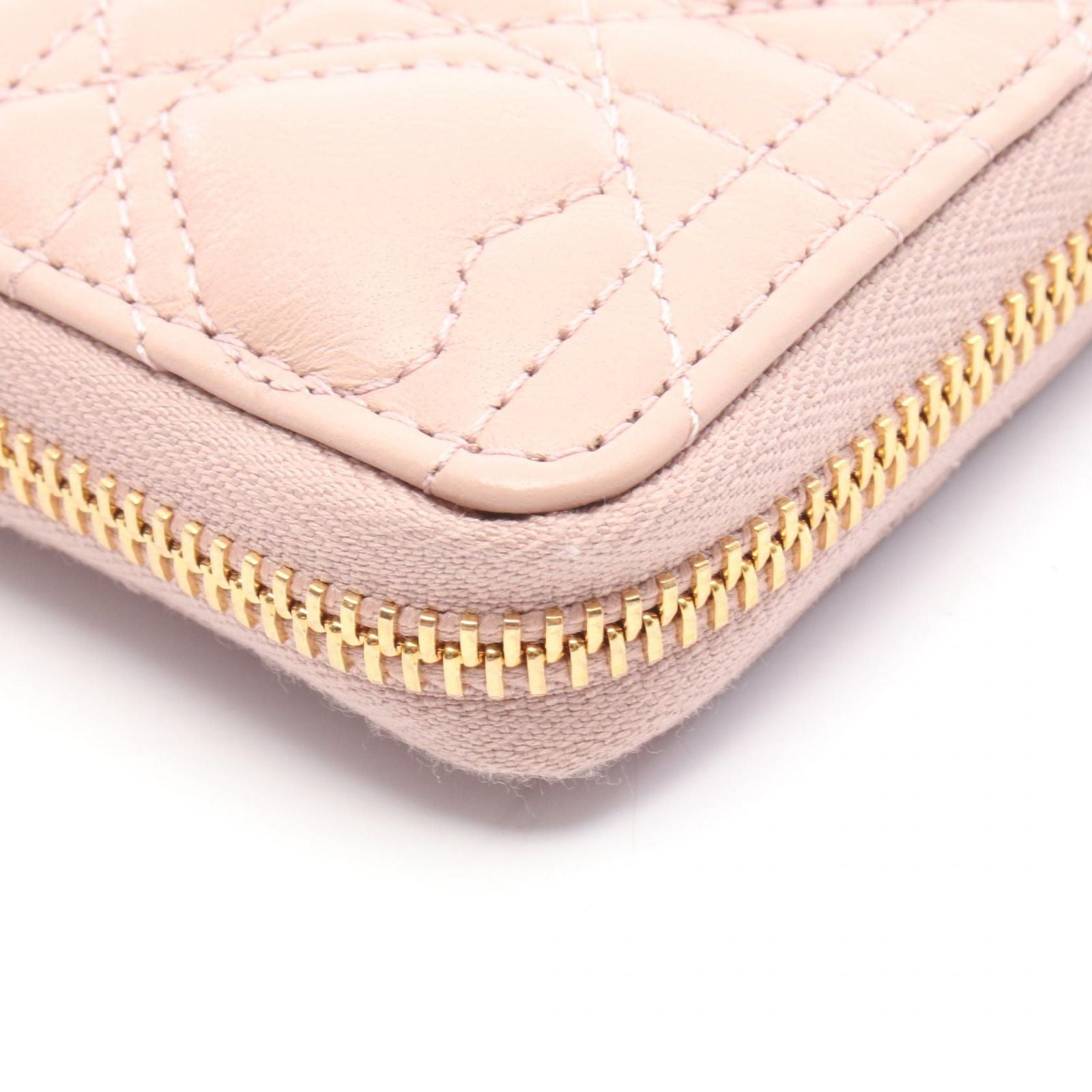 Dior Dio Roundlong Wallet Miss Caro Voyageur Heart Cannage Pink Lambskin — view 7