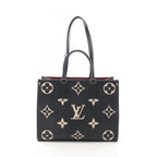 Louis Vuitton Tote On The Go Black Beige Leather
