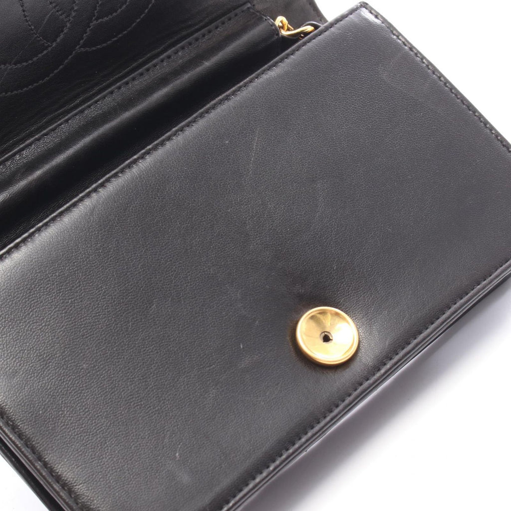Chanel Shoulder Bag Mini Matelasse Fullflap Black Lambskin Chain — view 7