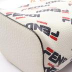 Fendi Handbag Fila Mini Monttrezzo 2-Way White Navy Leather Mont Trezzo — view 6