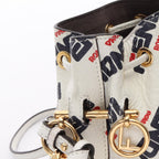 Fendi Handbag Fila Mini Monttrezzo 2-Way White Navy Leather Mont Trezzo — view 8