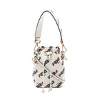 Fendi Handbag Fila Mini Monttrezzo 2-Way White Navy Leather Mont Trezzo