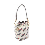Fendi Handbag Fila Mini Monttrezzo 2-Way White Navy Leather Mont Trezzo — view 2