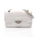 Chanel Shoulder Bag New Travelline Silver Leather New Chain