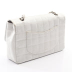 Chanel Shoulder Bag New Travelline Silver Leather New Chain — view 2
