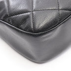 Chanel Tote Quilted Black Caviar Leather CC Logo Chain — view 7