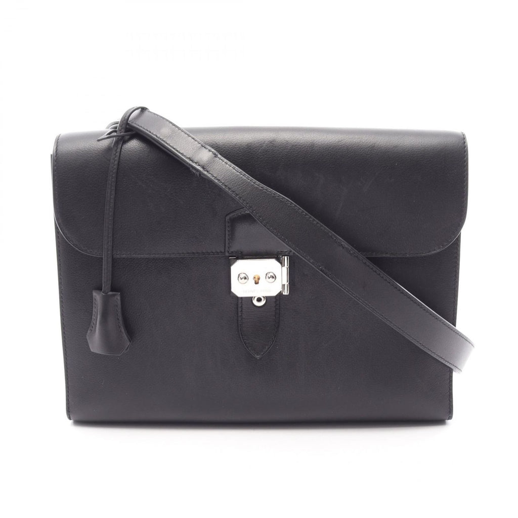 Hermes Shoulder Bag Sac a Depeches 29 Black Leather