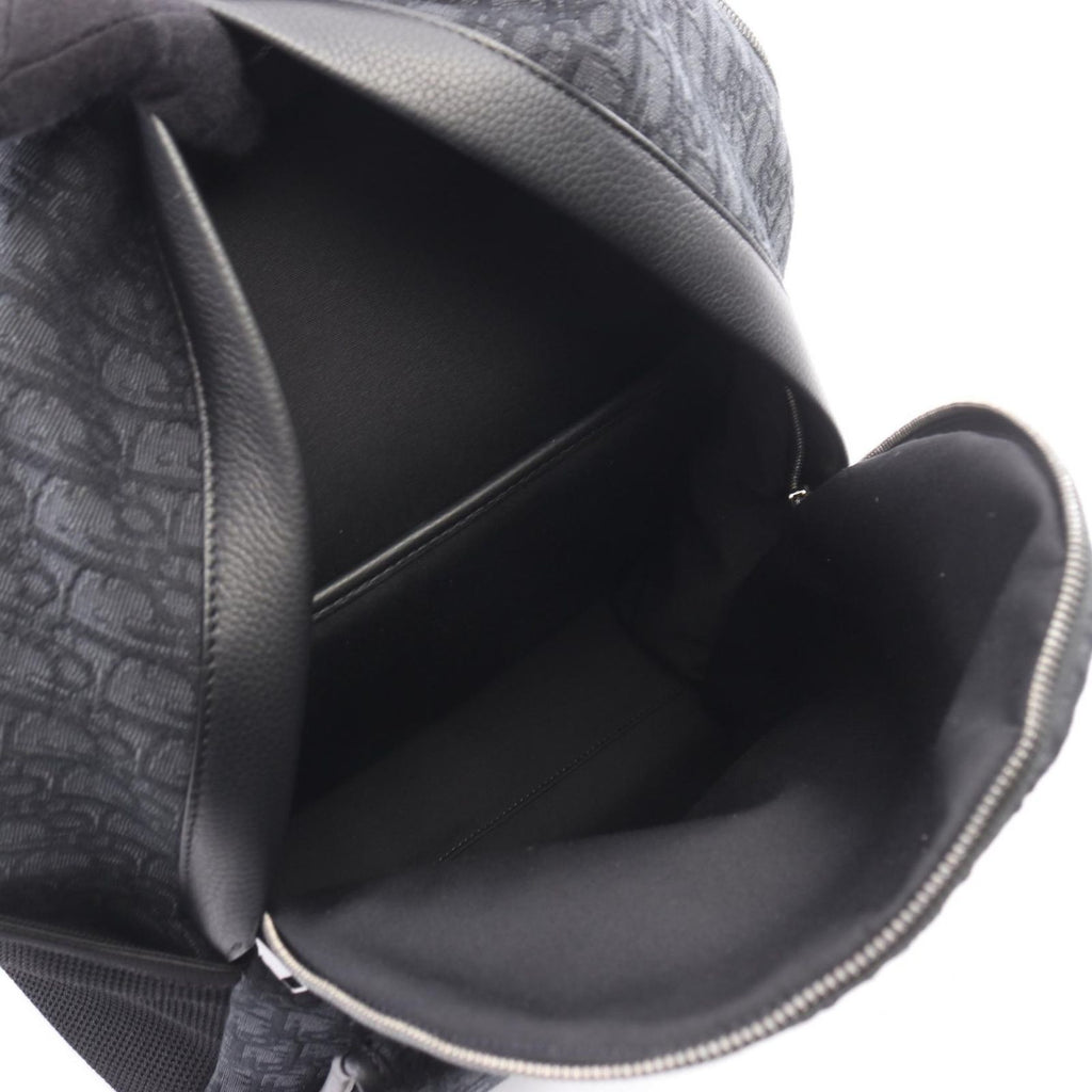 Dior Dior Backpack Back 8 Oblique Black Canvas Leather 8 Backpack — view 3