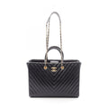 Chanel Tote Stitch 2-Way Black Leather Shawpingbag