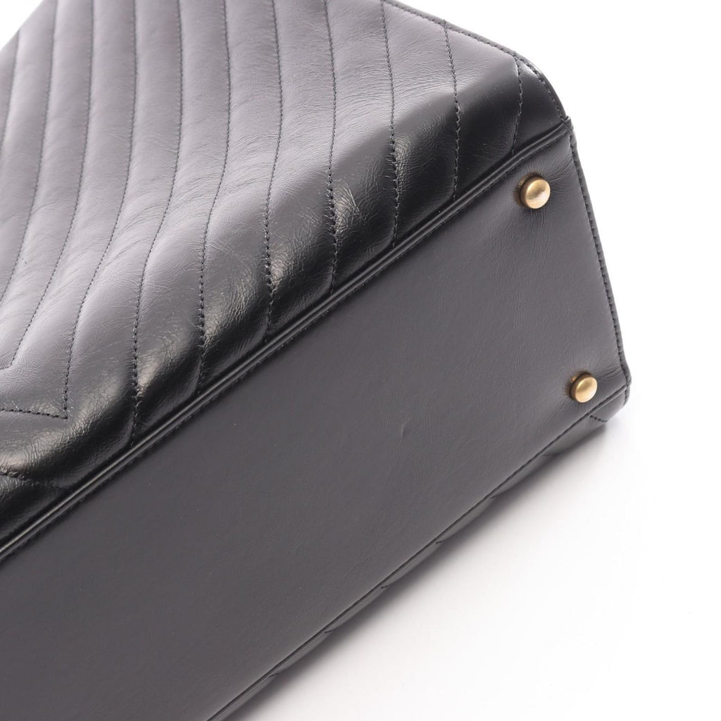 Chanel Tote Stitch 2-Way Black Leather Shawpingbag — view 7
