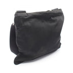 Prada Shoulder Bag Triangle Logo Black Nylon Saffiano Leather — view 2