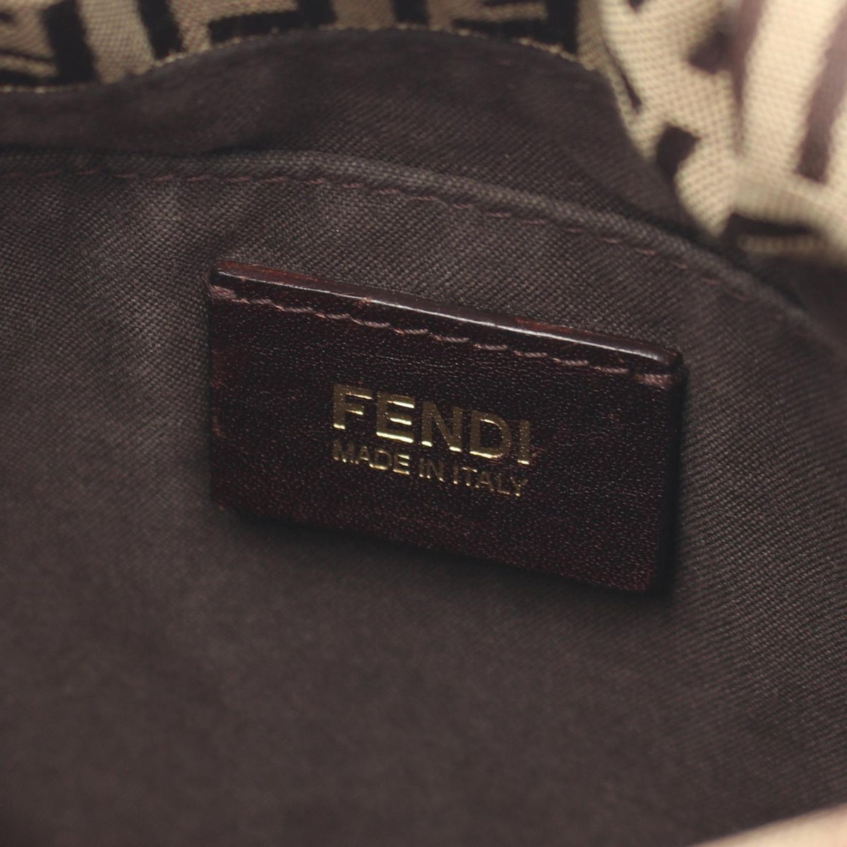 Fendi Shoulder Bag Zucchi Brown Canvas Leather — view 4