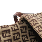Fendi Shoulder Bag Zucchi Brown Canvas Leather — view 7